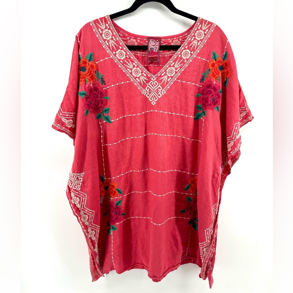 ✨SALE✨ Johnny Was JWLA Floral Embroidered Tunic Top Cover Up Kimono Kaftan Dress